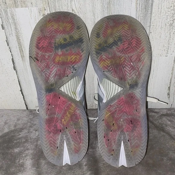 1114 Moolah Silver Double Triple Basketball Sneakers - Picture 8 of 9